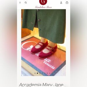 Gondolina Pink Velvet Mary Jane